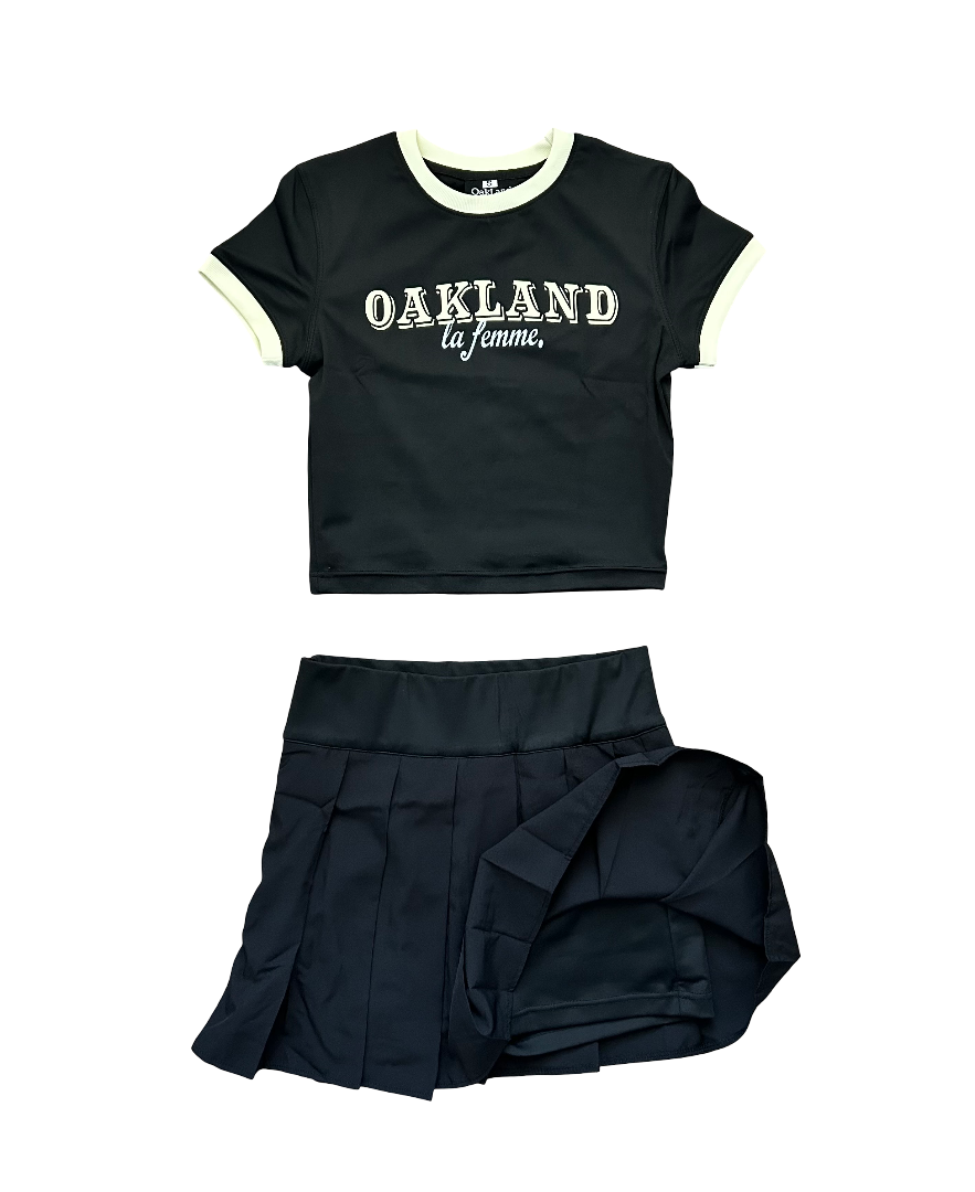 OakLand "La Femme" Pleated Skort Set in Black