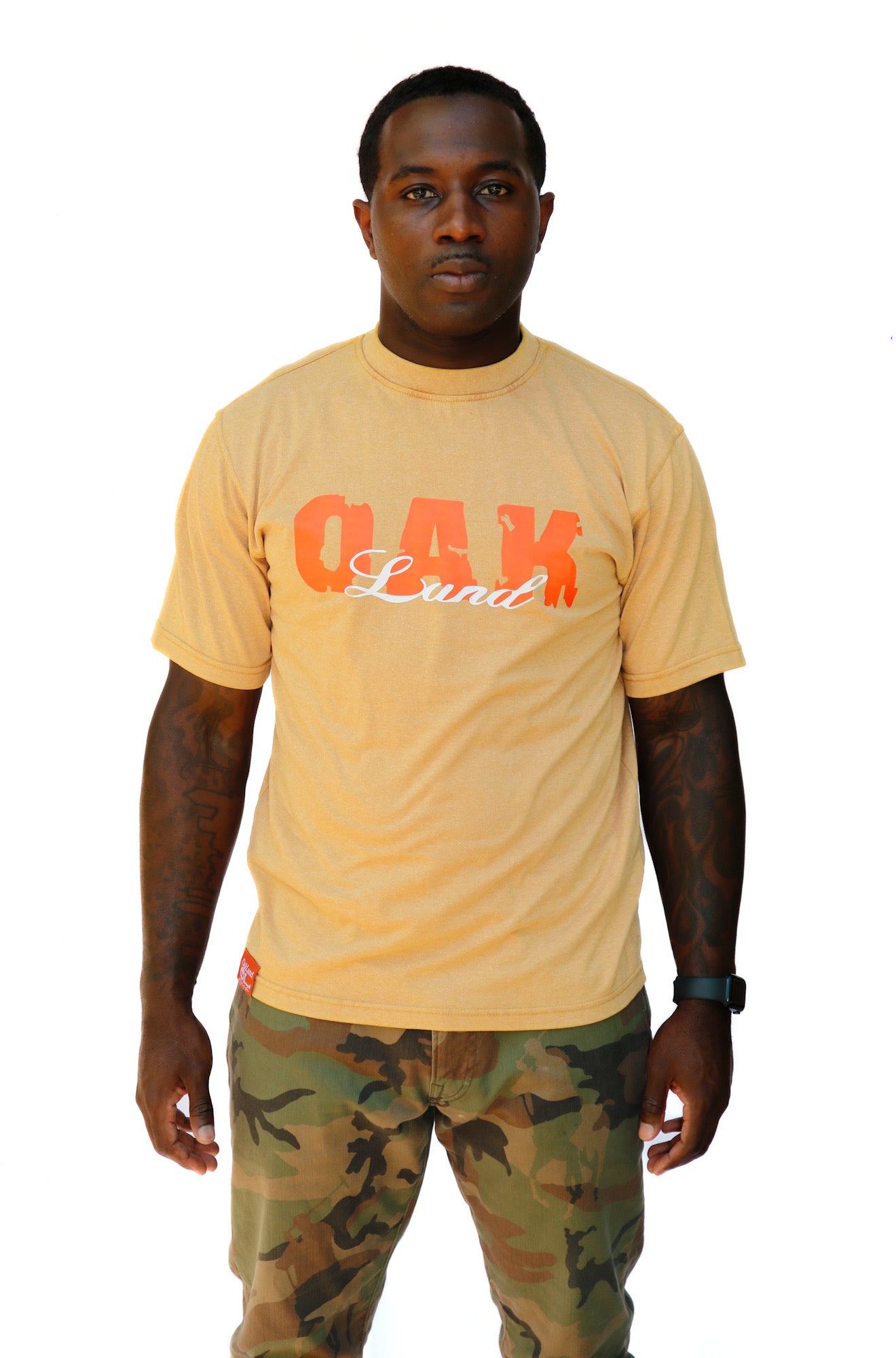 FireMan Acid Wash Print Tee in Brown