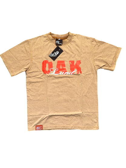 FireMan Acid Wash Print Tee in Brown