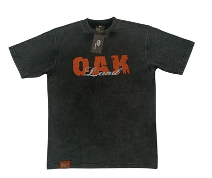 FireMan Acid Wash Print Tee in Black